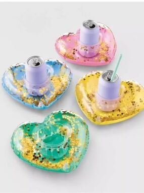 Roller Rabbit × Target Heart Drink Float Set 4pc Inflatable Cup Holders